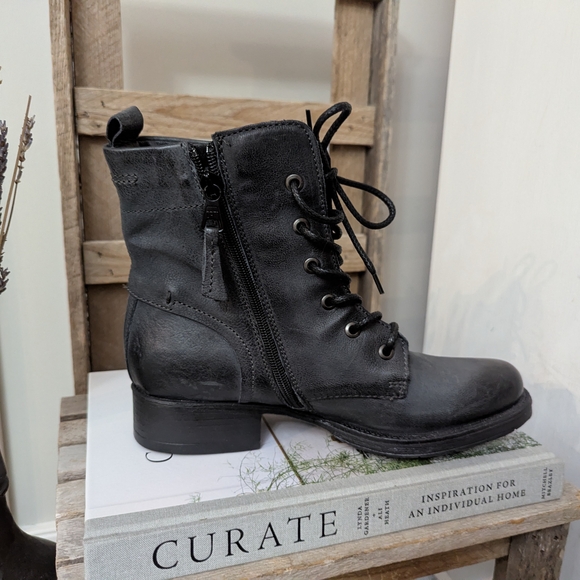 Leather Combat Boots by Brown's Shoes - Picture 5 of 15